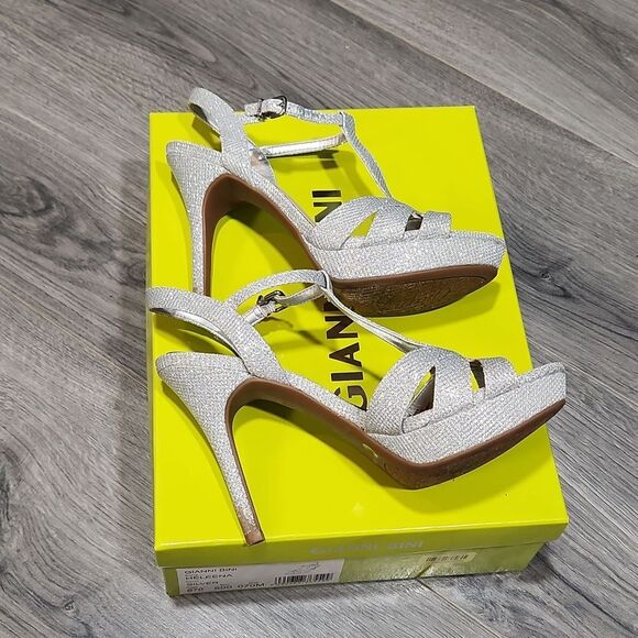 Gianni Bini Helena Silver Glam SPARKLE Heels - Picture 5 of 7